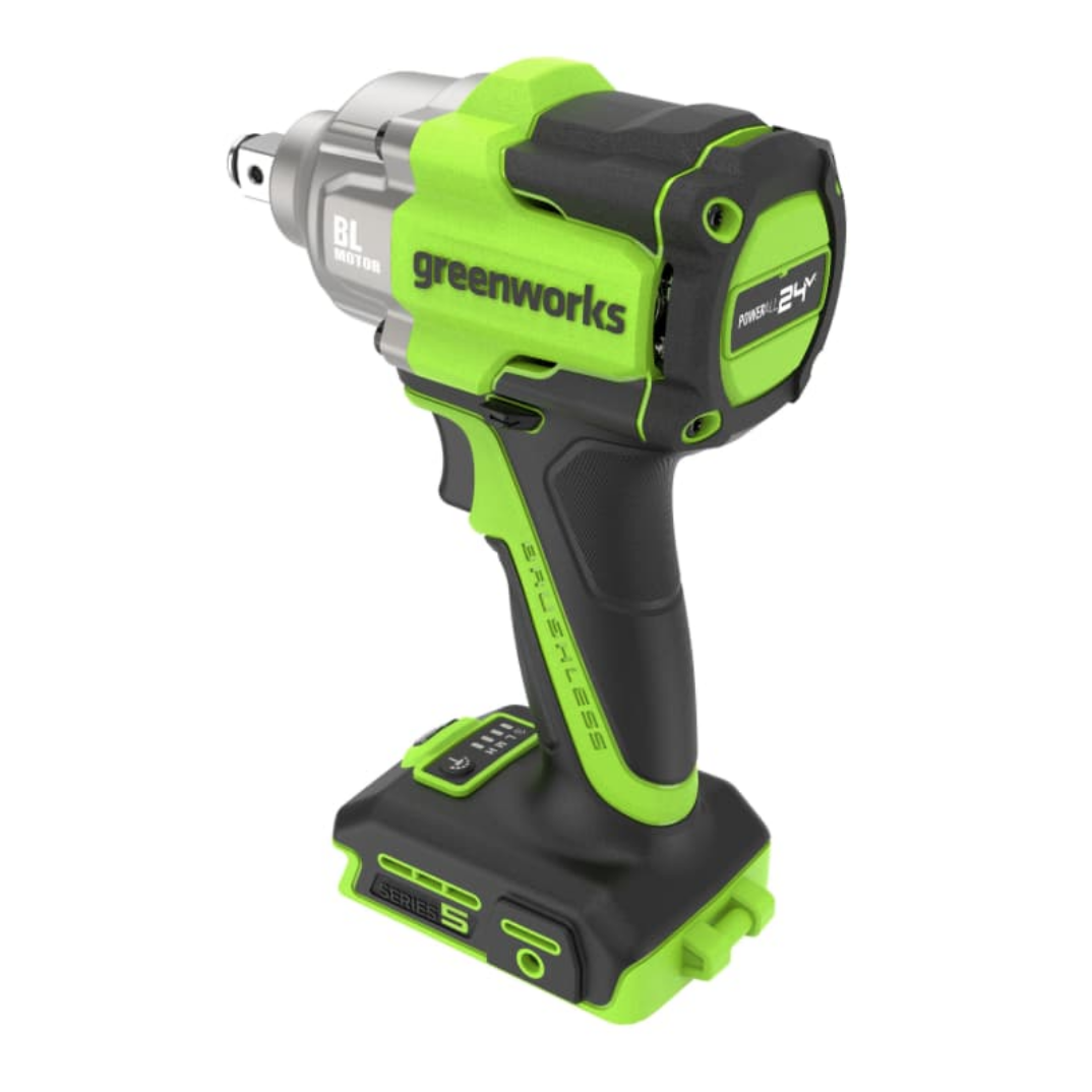 Гайковёрт ударный аккумуляторный Greenworks 24V 500Нм IW5500 3805007, бесщёточный — детальное фото