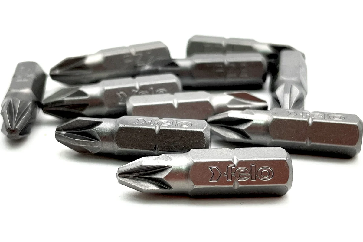 Бита крестовая серия Industrial 10 шт, PZ2, 25 мм, в пластиковом боксе Felo 02102016 — детальное фото