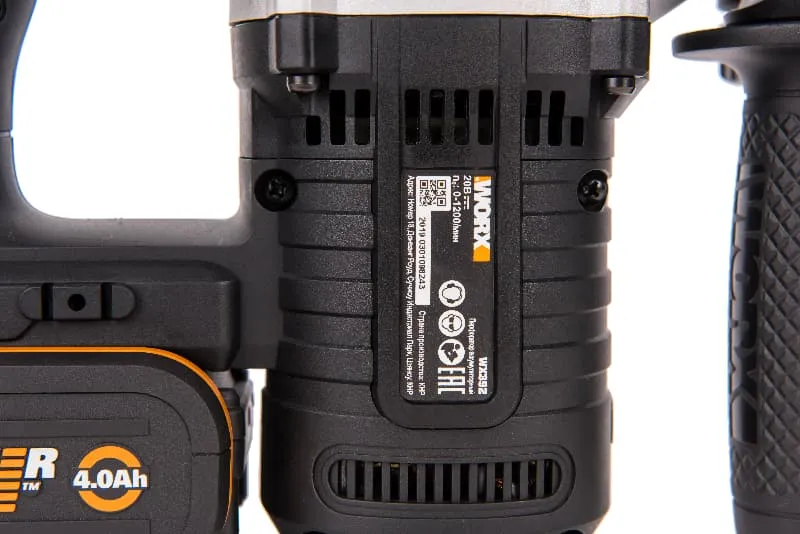 Перфоратор роторный WORX WX392 20V 2,2Дж аккумуляторный — детальное фото