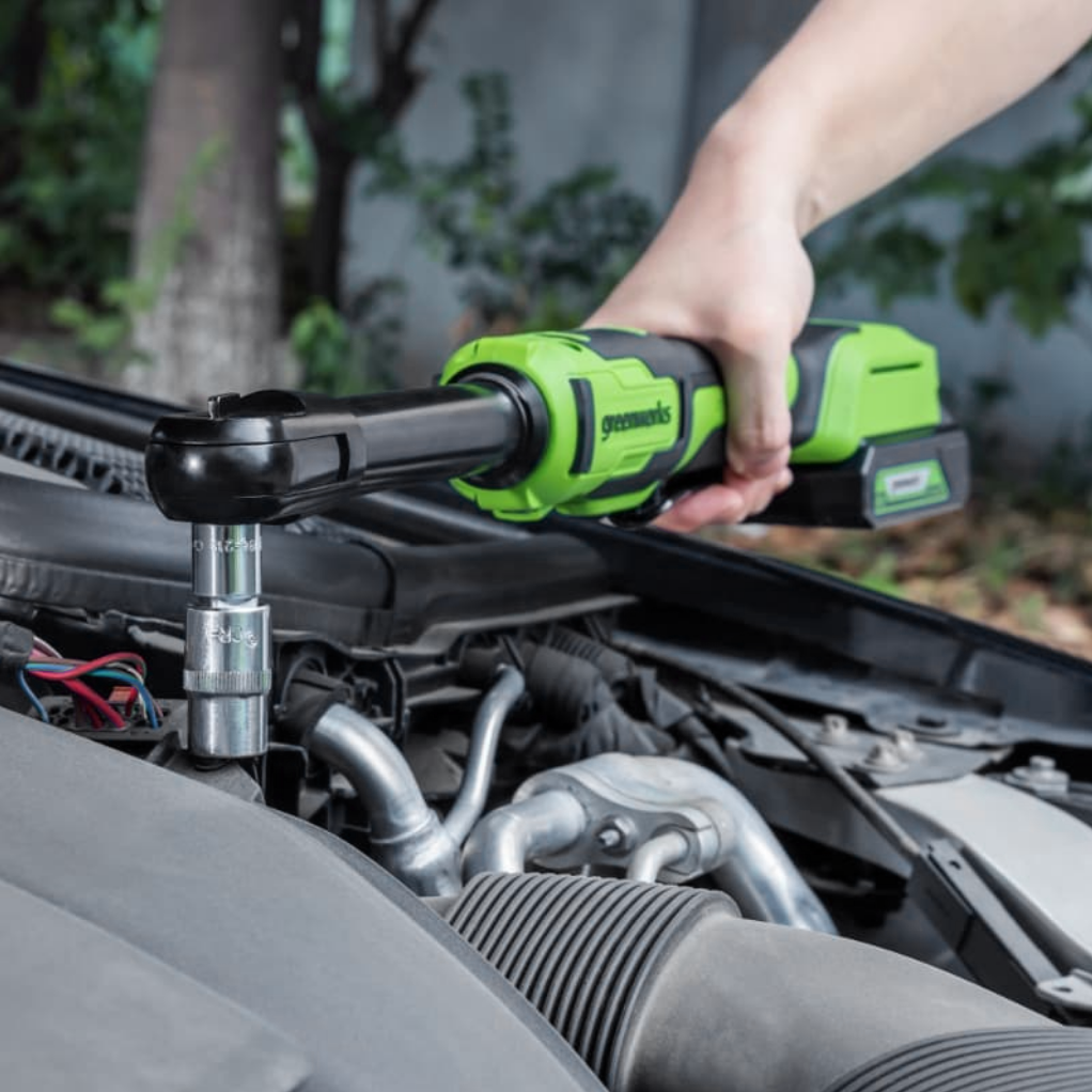 Гайковерт-трещотка удлиненная Greenworks GD24RWX 24V 3804207 (1/2") бесщеточная аккумуляторная — детальное фото