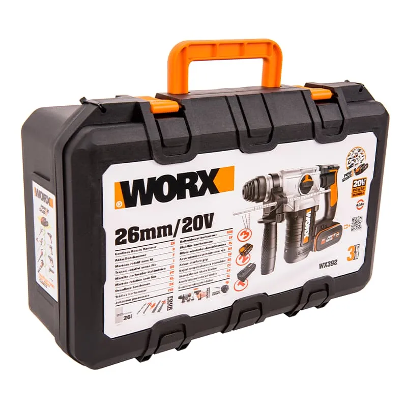 Перфоратор роторный WORX WX392 20V 2,2Дж аккумуляторный — детальное фото