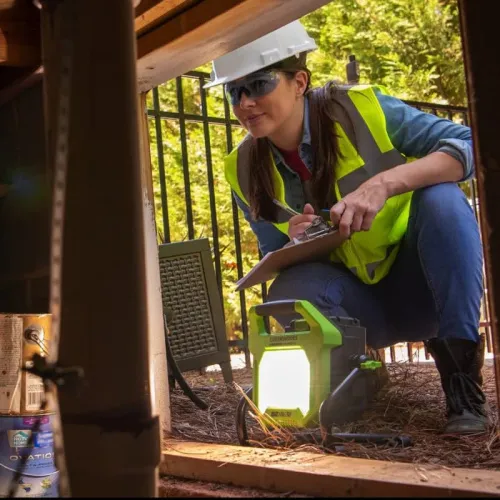 LED-прожектор Greenworks G82WLH 82V/220V 3504007 (1250/2500 лм) с гибридным питанием — детальное фото