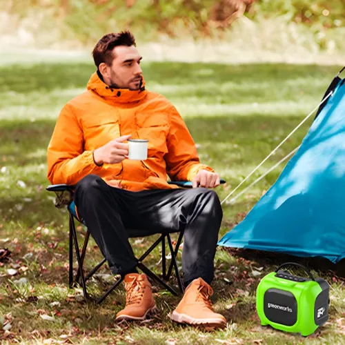 Беспроводная акустическая система (колонка) Greenworks GPT-MNBS 24V/220V 3503107 аккумуляторная — детальное фото