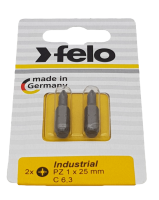 Бита Felo Industrial крестовая (PZ 1X25), 2 шт в блистере 02101036