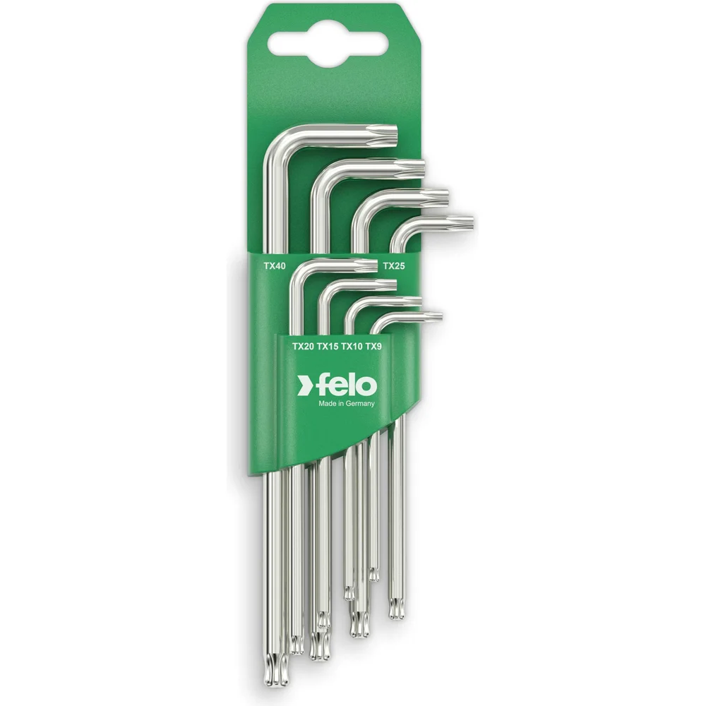 Набор Г-образных шестигранных ключей с шаровым окончанием Felo 8шт Torx T9-T40 34808011 — детальное фото