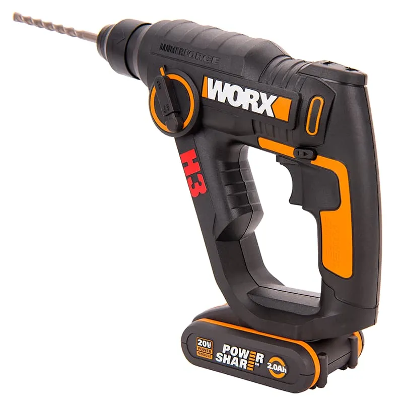 Перфоратор WORX WX390 H3 20V 1,2Дж аккумуляторный — детальное фото