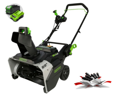Снегоуборщик Greenworks 82SN22 82V (56 см) с 5 А/ч АКБ и ЗУ