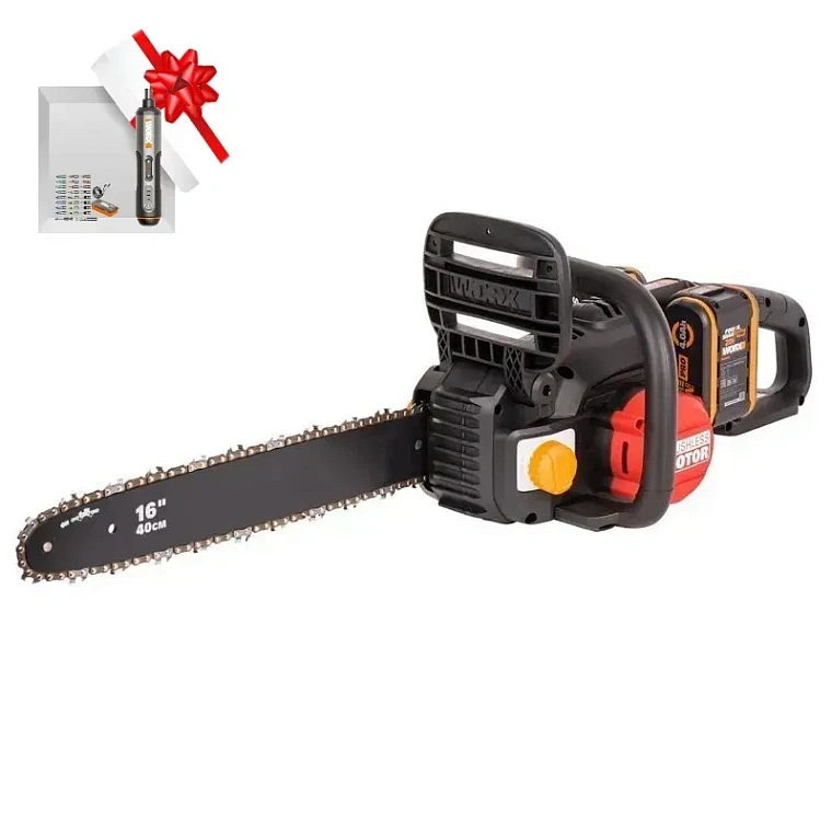 Пила цепная компактная WORX NITRO WG385E 40V 40см аккумуляторная бесщеточная