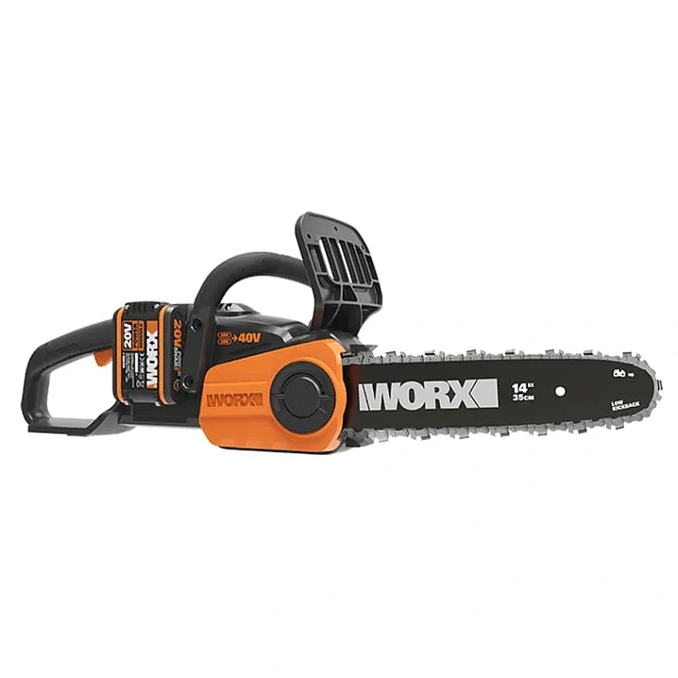 Пила цепная WORX WG384E 40V 35см аккумуляторная с двумя 2Ач батареями и двойной 2А зарядкой